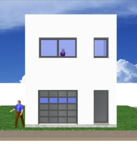 Casas modulares entre medianeras con garaje y patio para parcelas poco profundas